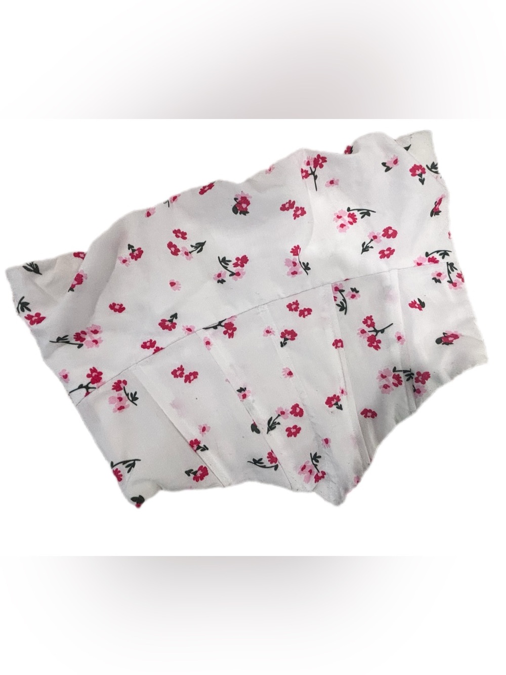 Princess Polly Floral Corset Top White Pink Button Front XS